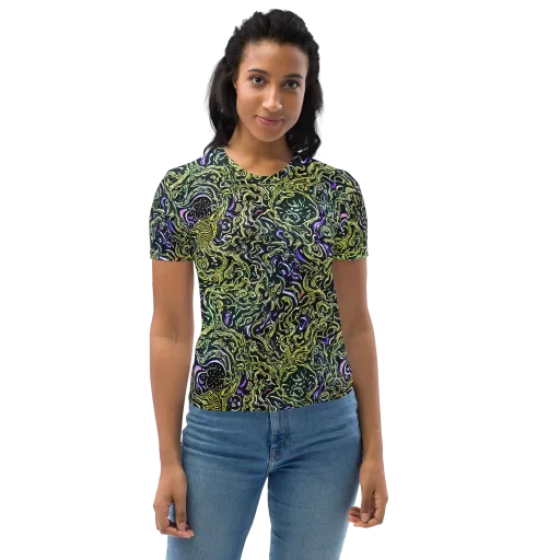 Lunar Labyrinth on a Women's Crew Neck T-Shirt
