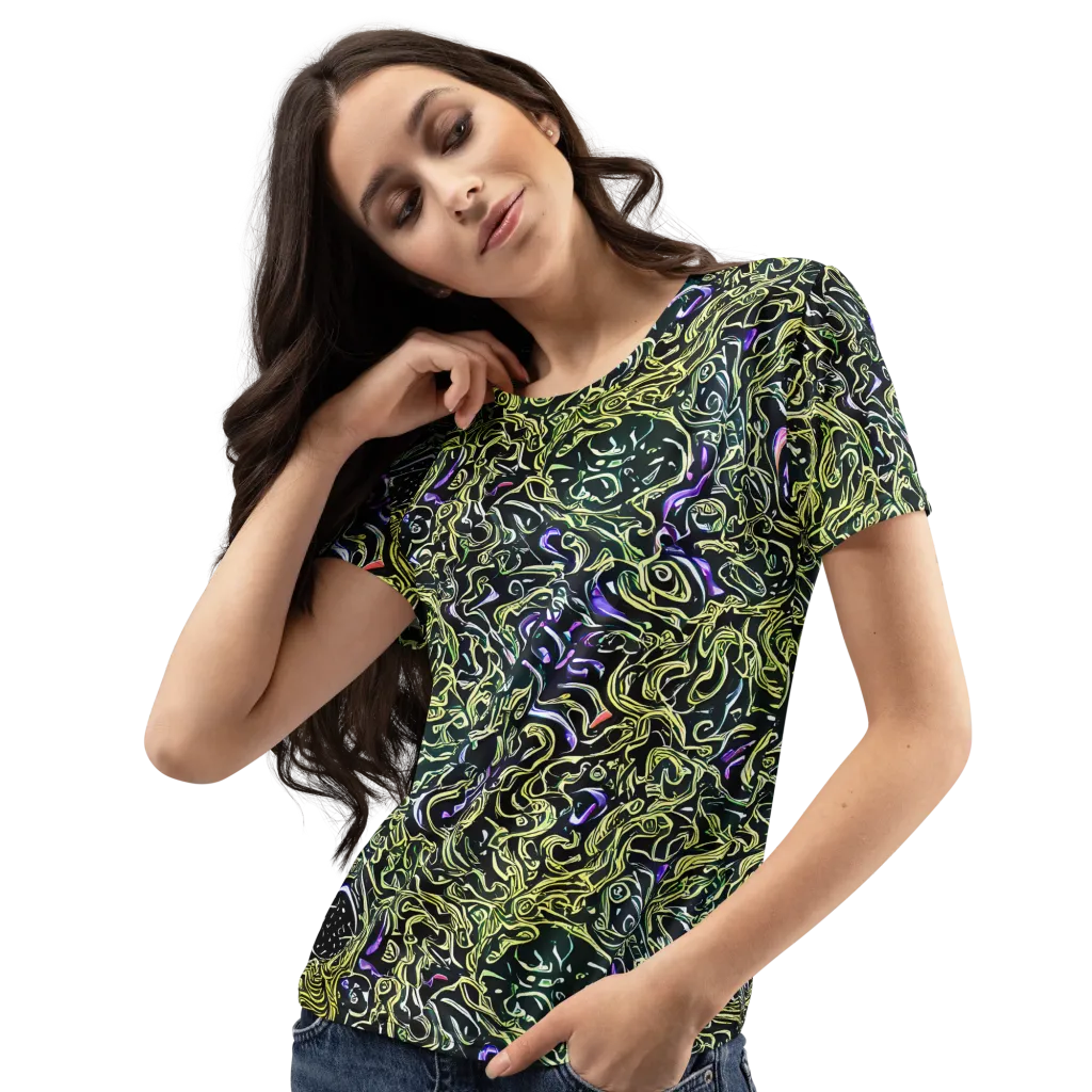 Lunar Labyrinth on Women's Crew Neck T-Shirt — Left Front