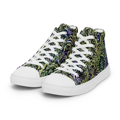 Lunar Labyrinth on a Women's High Top Canvas Shoes