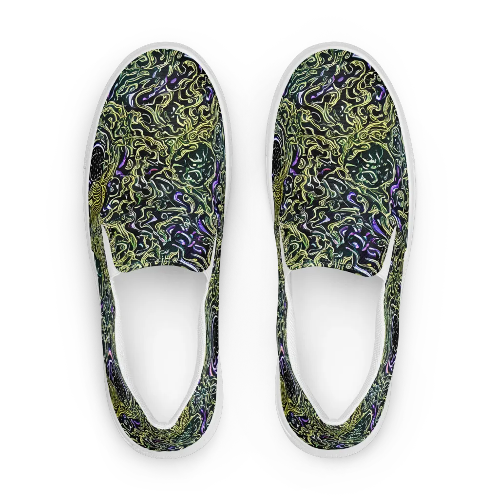 Lunar Labyrinth on Men's Slip-On Canvas Shoes — Front
