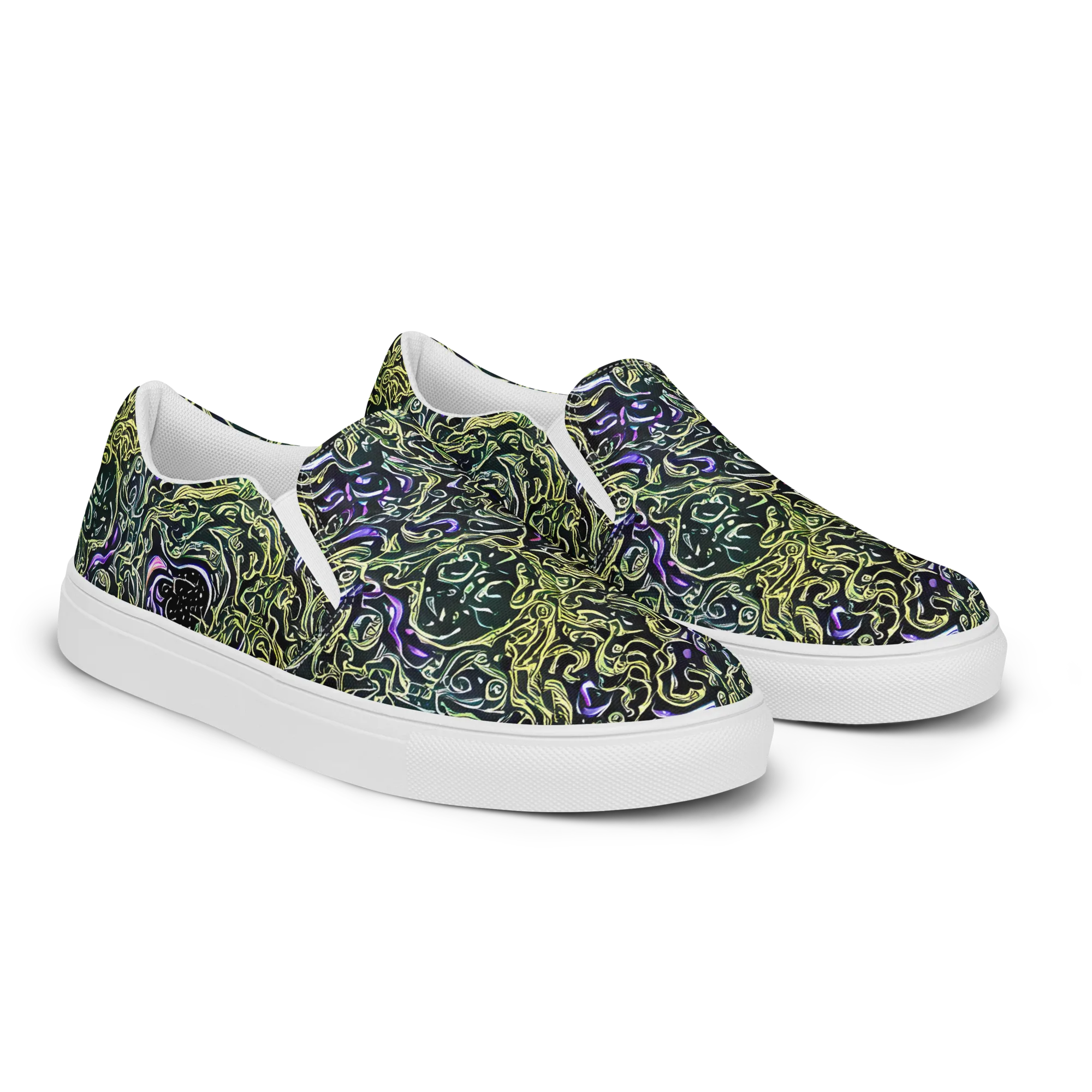 Lunar Labyrinth on Men's Slip-On Canvas Shoes — Right Front