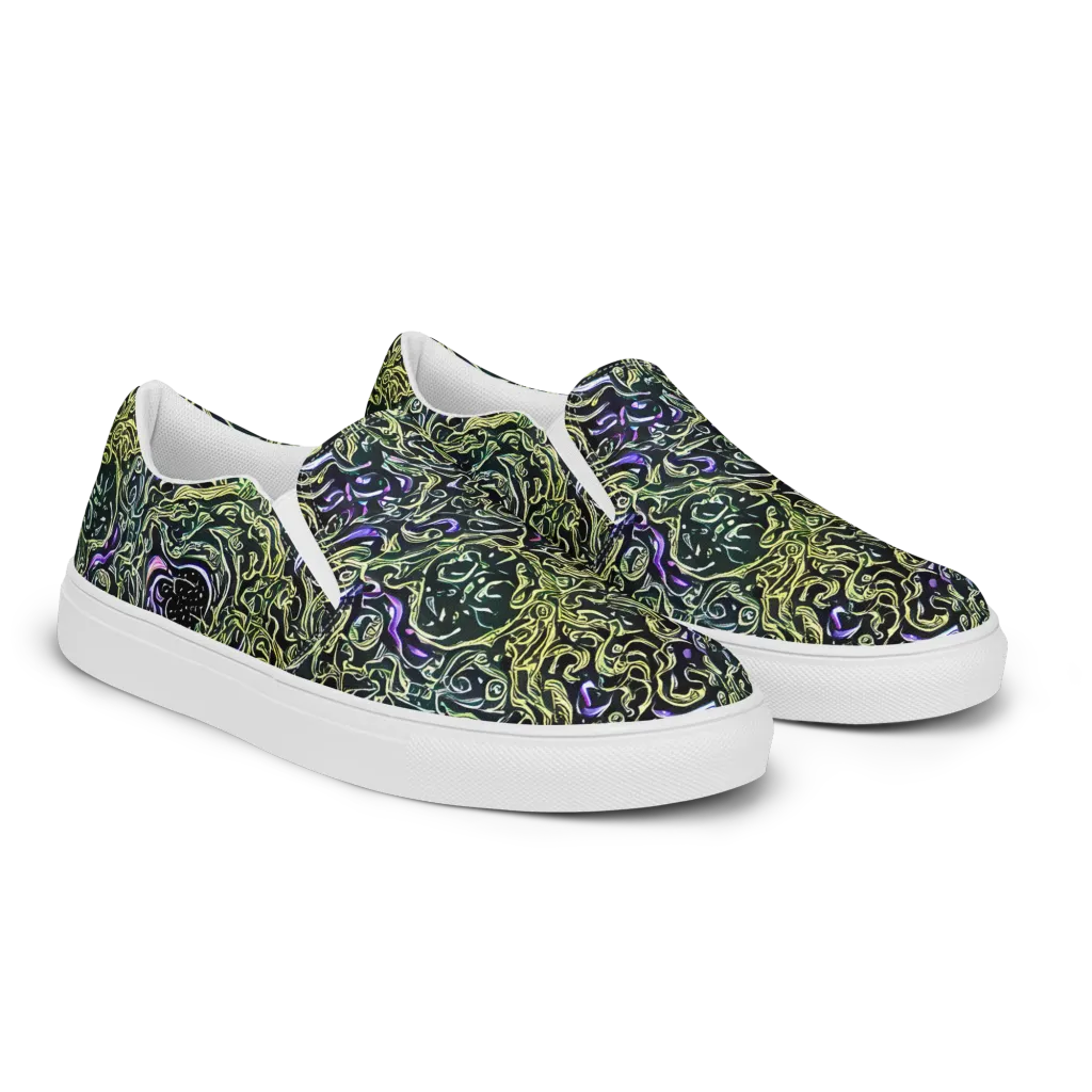 Lunar Labyrinth on Men's Slip-On Canvas Shoes — Right Front