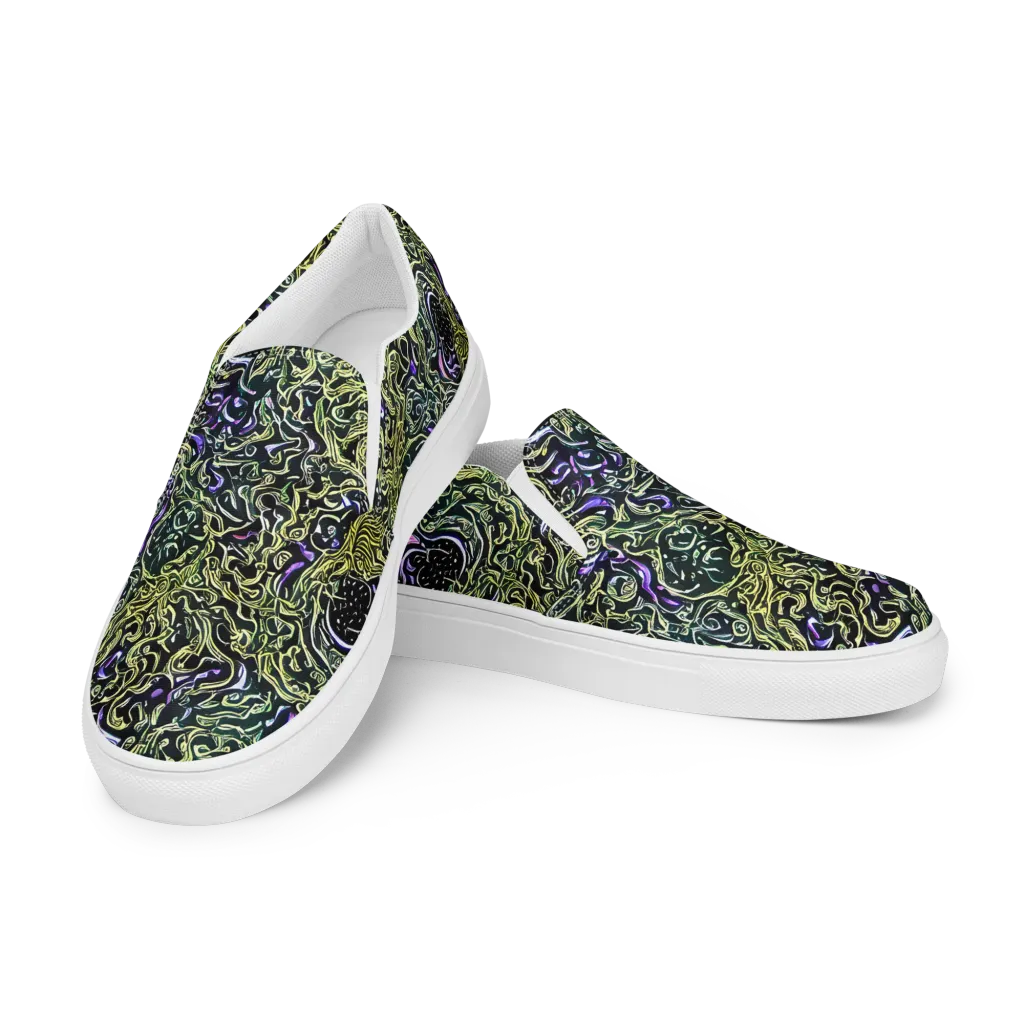 Lunar Labyrinth on Men's Slip-On Canvas Shoes — Left Front