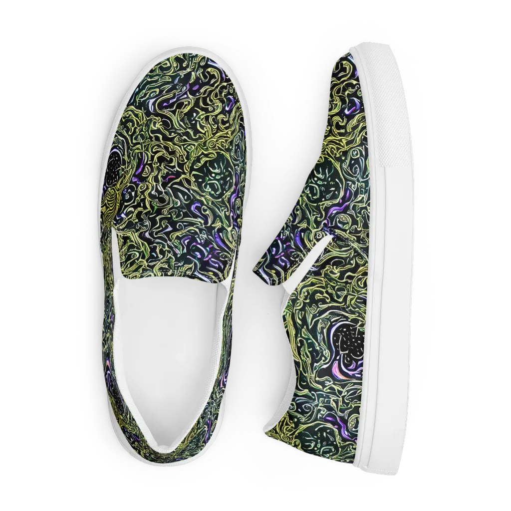 Lunar Labyrinth on Men's Slip-On Canvas Shoes — Front