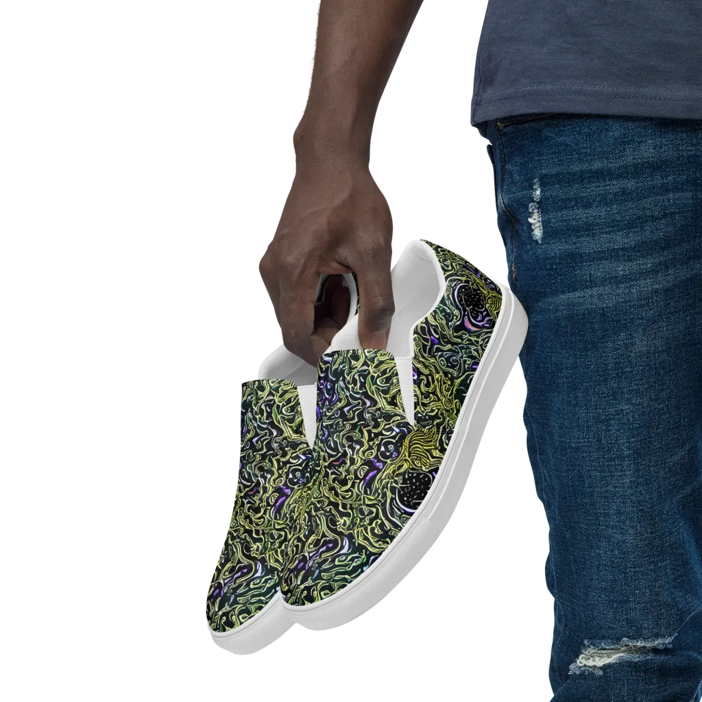 Lunar Labyrinth on Men's Slip-On Canvas Shoes — Left Front