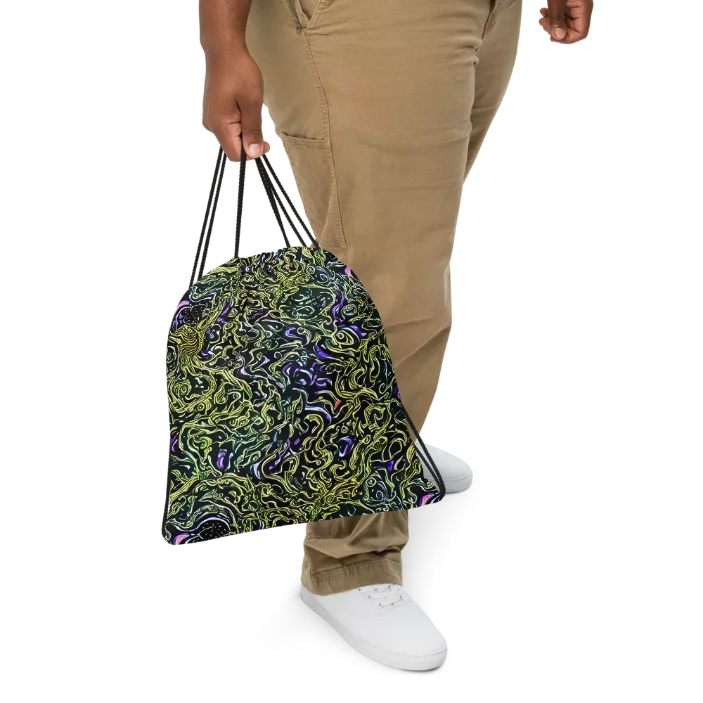 Lunar Labyrinth on Drawstring Bag — Front