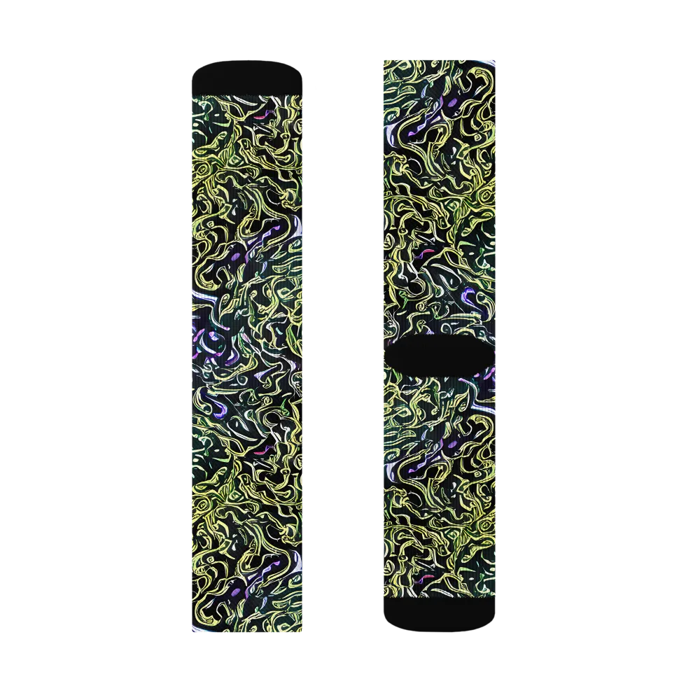 Lunar Labyrinth on Socks — Left Sock