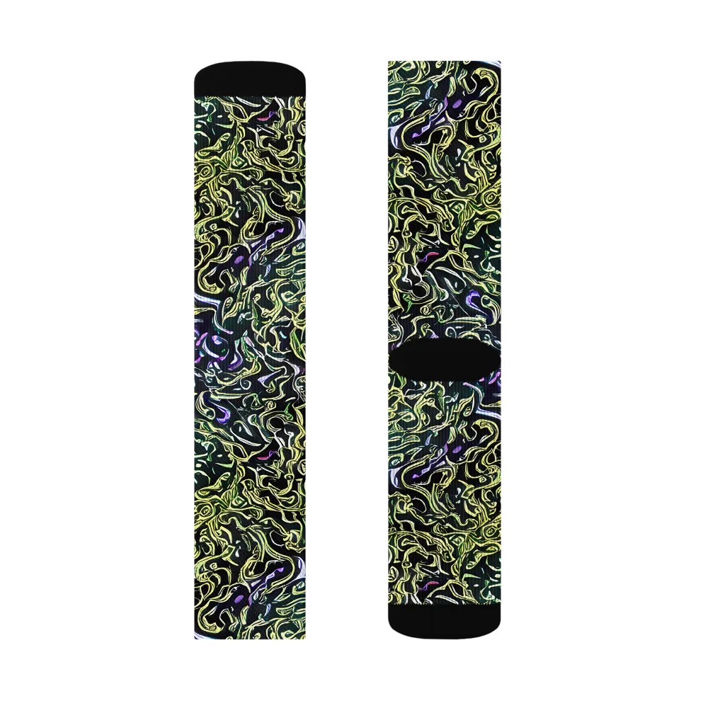 Lunar Labyrinth on Socks — Right Sock