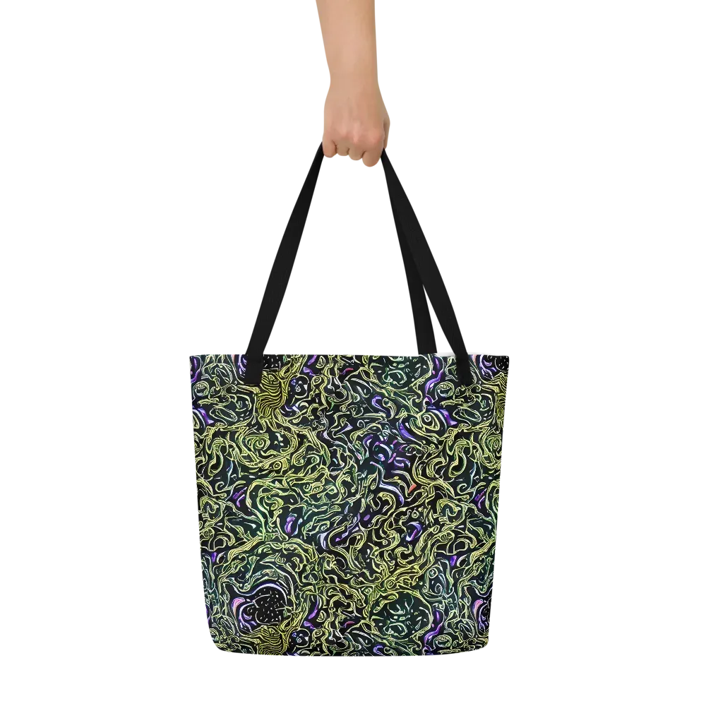 Lunar Labyrinth on Large Tote Bag W/ Pocket — Front