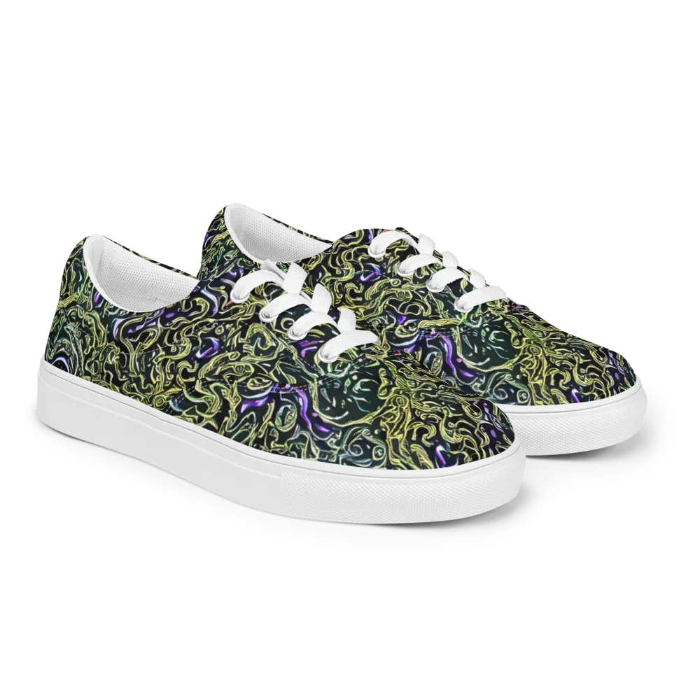 Lunar Labyrinth on Men's Lace-Up Canvas Shoes — Right Front
