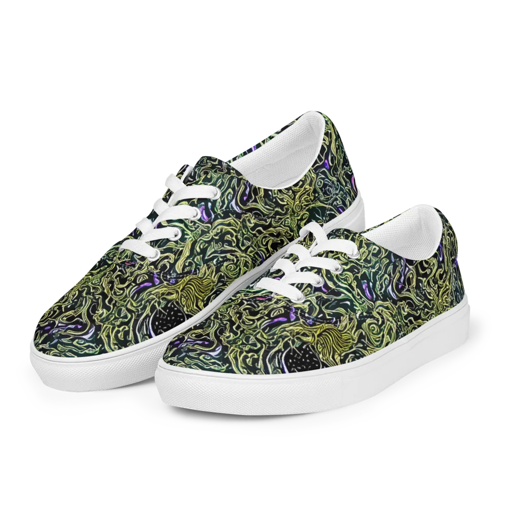 Lunar Labyrinth on Men's Lace-Up Canvas Shoes — Left Front