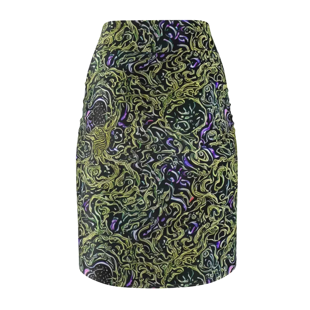 Lunar Labyrinth on Pencil Skirt — Back