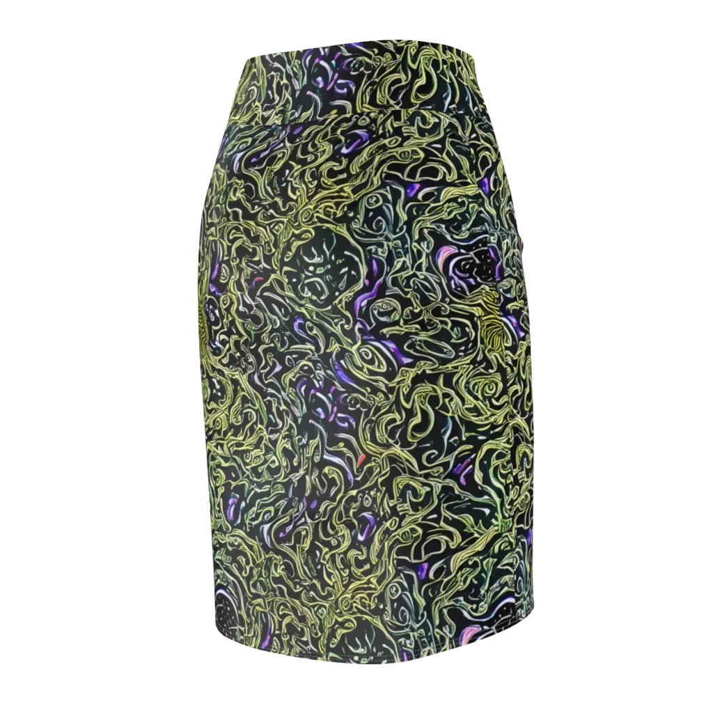 Lunar Labyrinth on Pencil Skirt — Back Side
