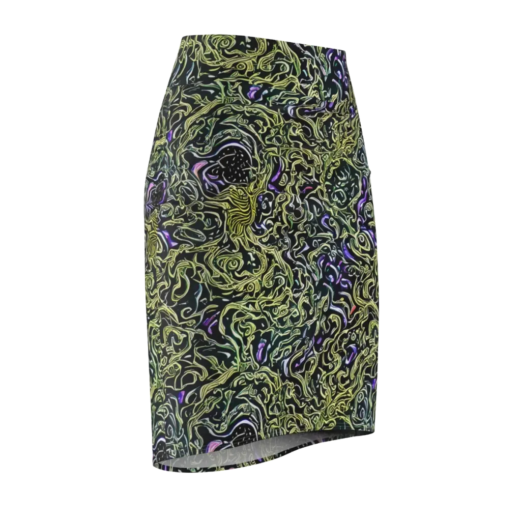 Lunar Labyrinth on Pencil Skirt — Front Side