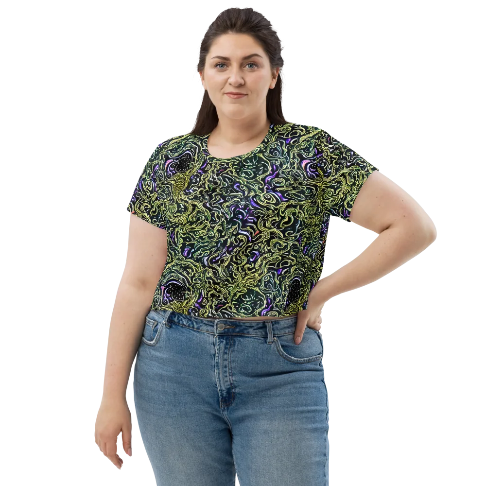 Lunar Labyrinth on Crop Tee — Front
