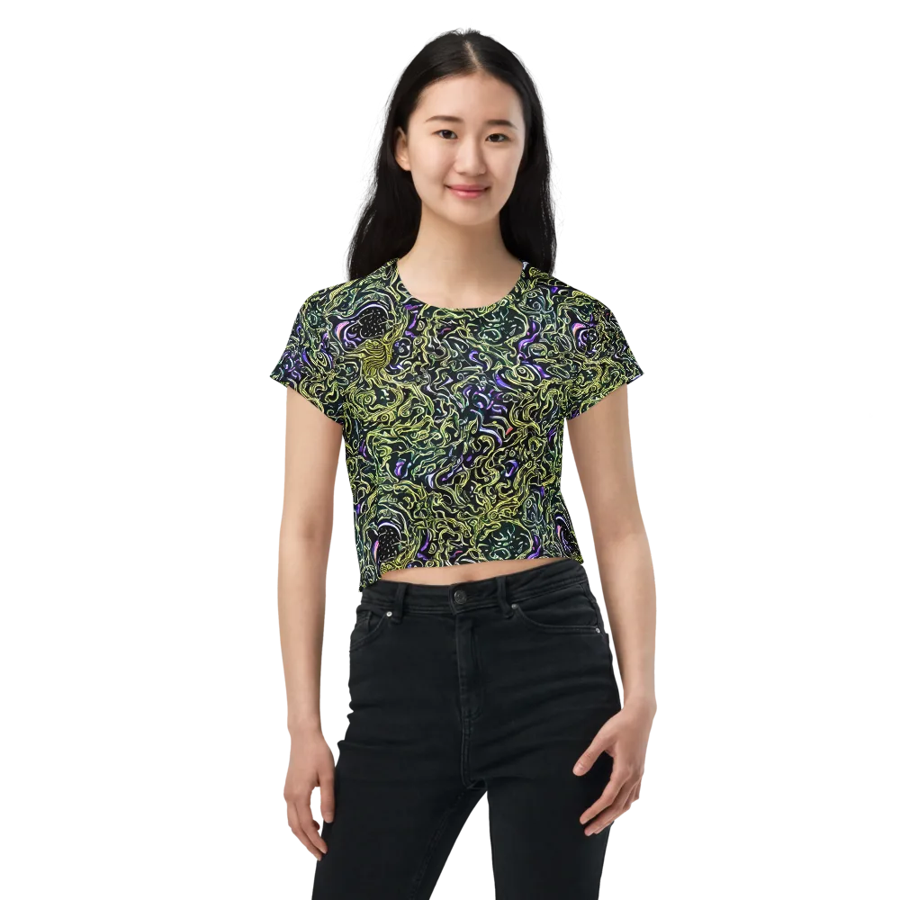 Lunar Labyrinth on Crop Tee — Front