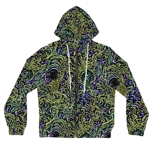 Lunar Labyrinth on a Women's Full-Zip Hoodie