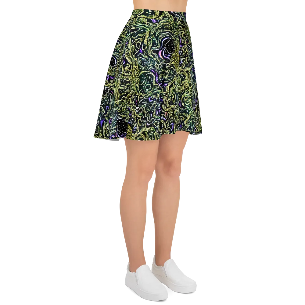 Lunar Labyrinth on Skater Skirt — Right