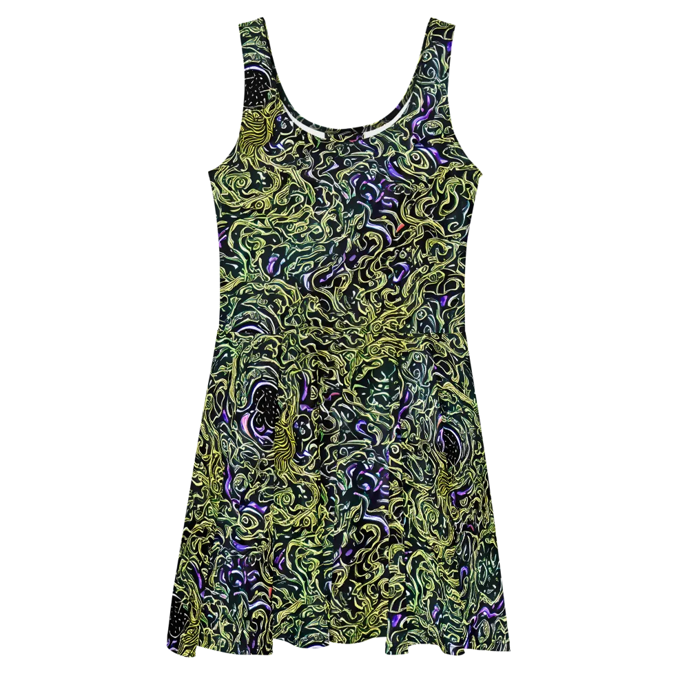 Lunar Labyrinth on Skater Dress — Front