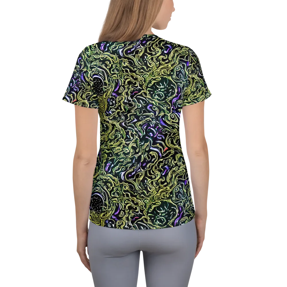 Lunar Labyrinth on Women's Athletic T-Shirt — Back