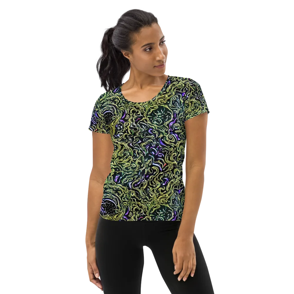 Lunar Labyrinth on Women's Athletic T-Shirt — Front