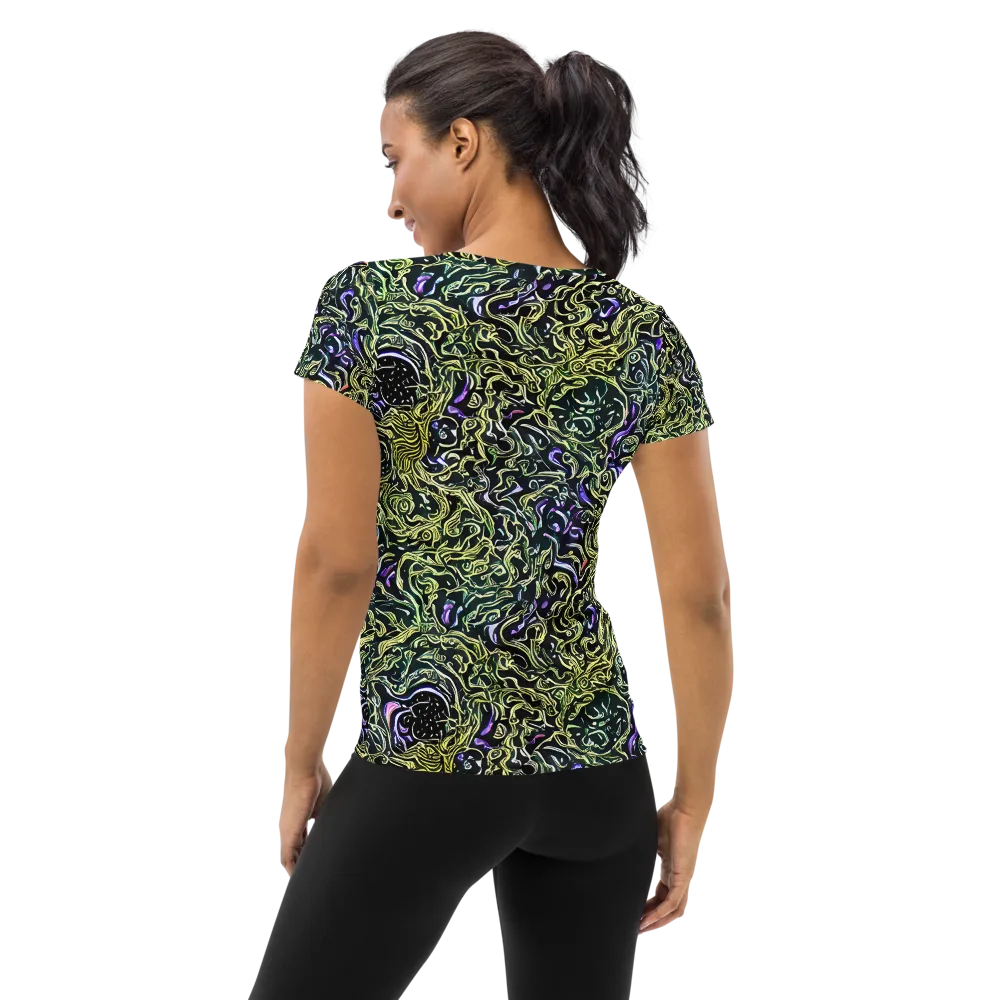 Lunar Labyrinth on Women's Athletic T-Shirt — Back