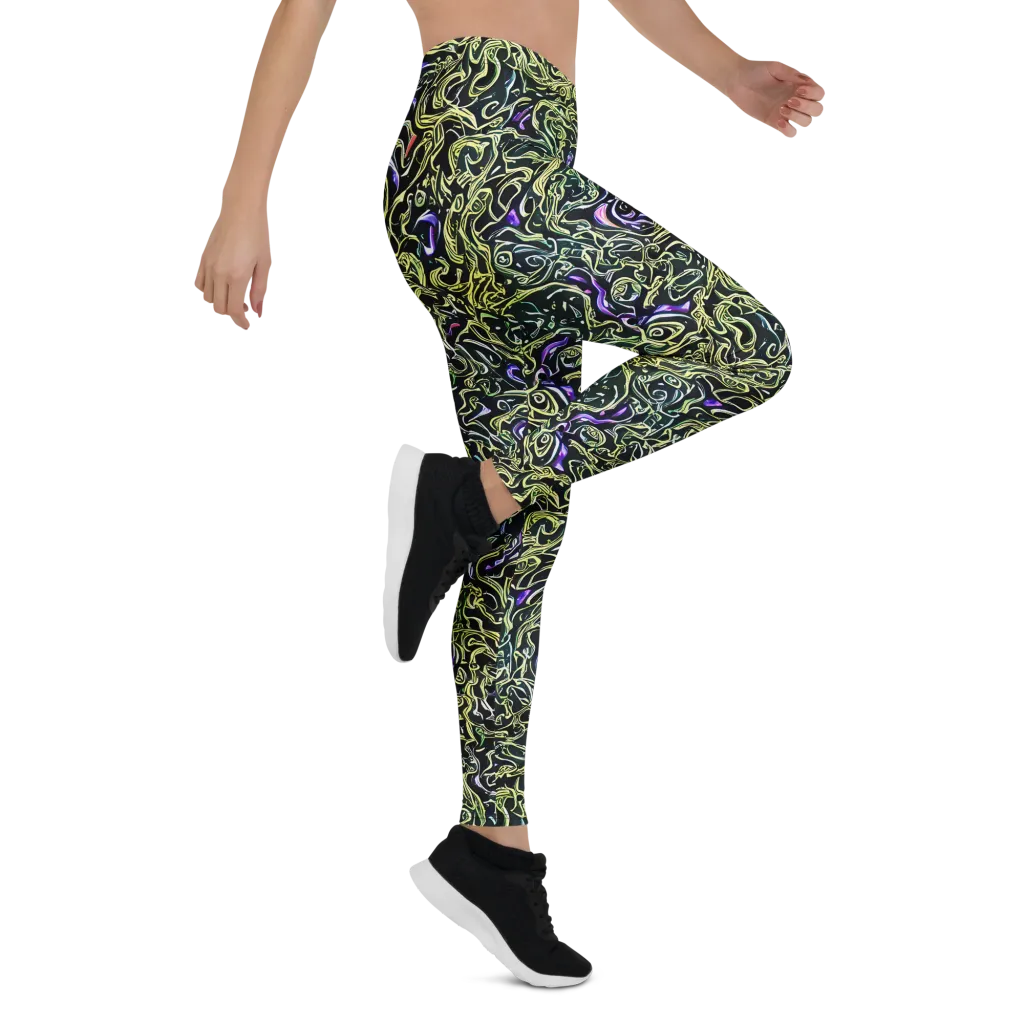 Lunar Labyrinth on Leggings — Right