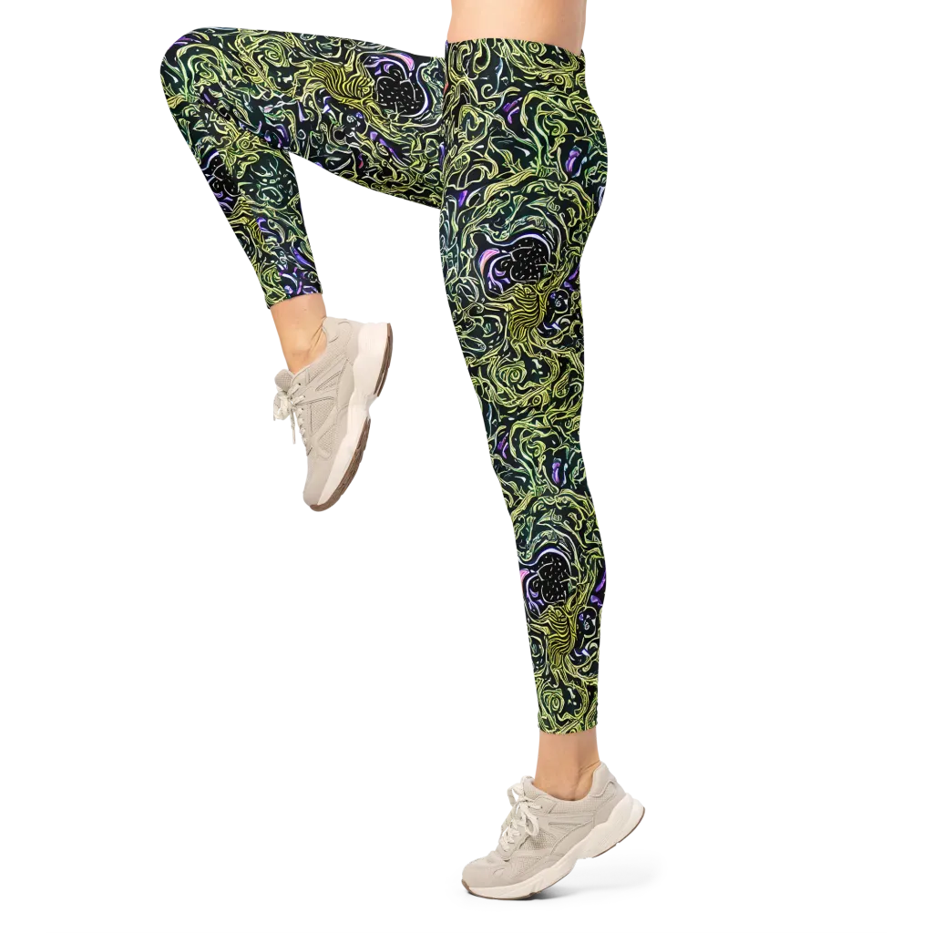 Lunar Labyrinth on Leggings — Left