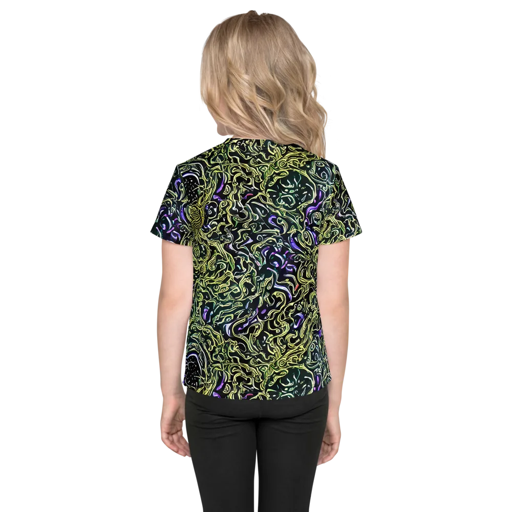 Lunar Labyrinth on Kids Crew Neck T-Shirt — Back
