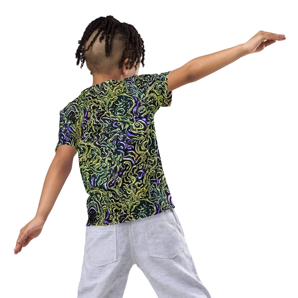 Lunar Labyrinth on Kids Crew Neck T-Shirt — Back