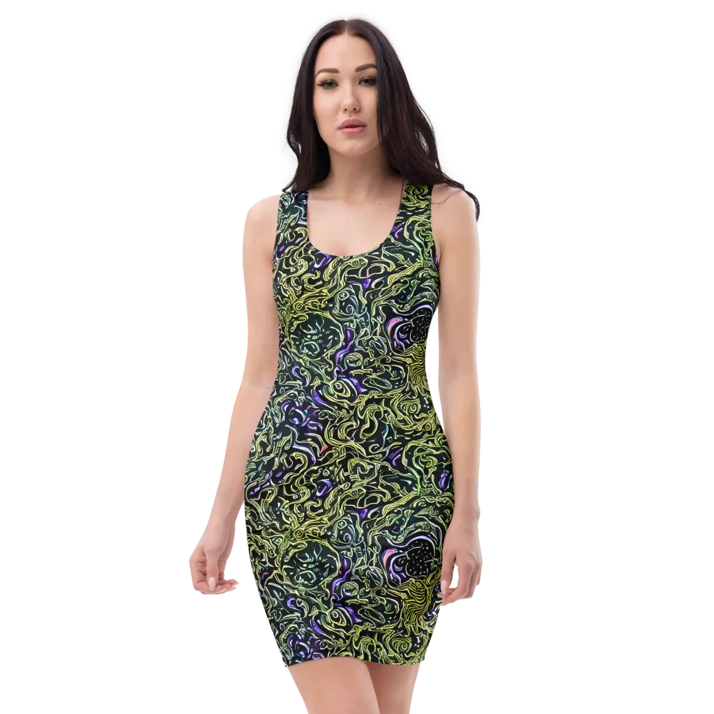 Lunar Labyrinth on Bodycon Dress — Front