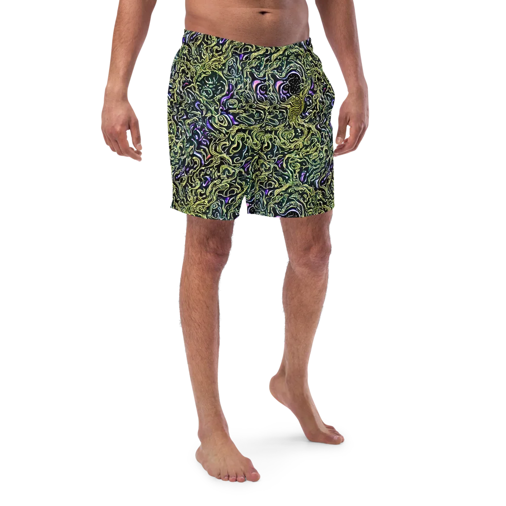Lunar Labyrinth on Swim Trunks — Front