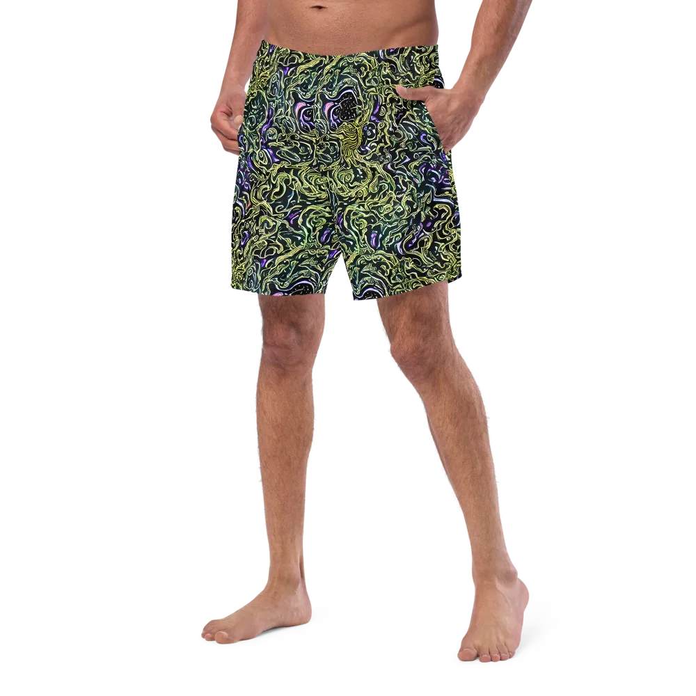 Lunar Labyrinth on Swim Trunks — Left Front