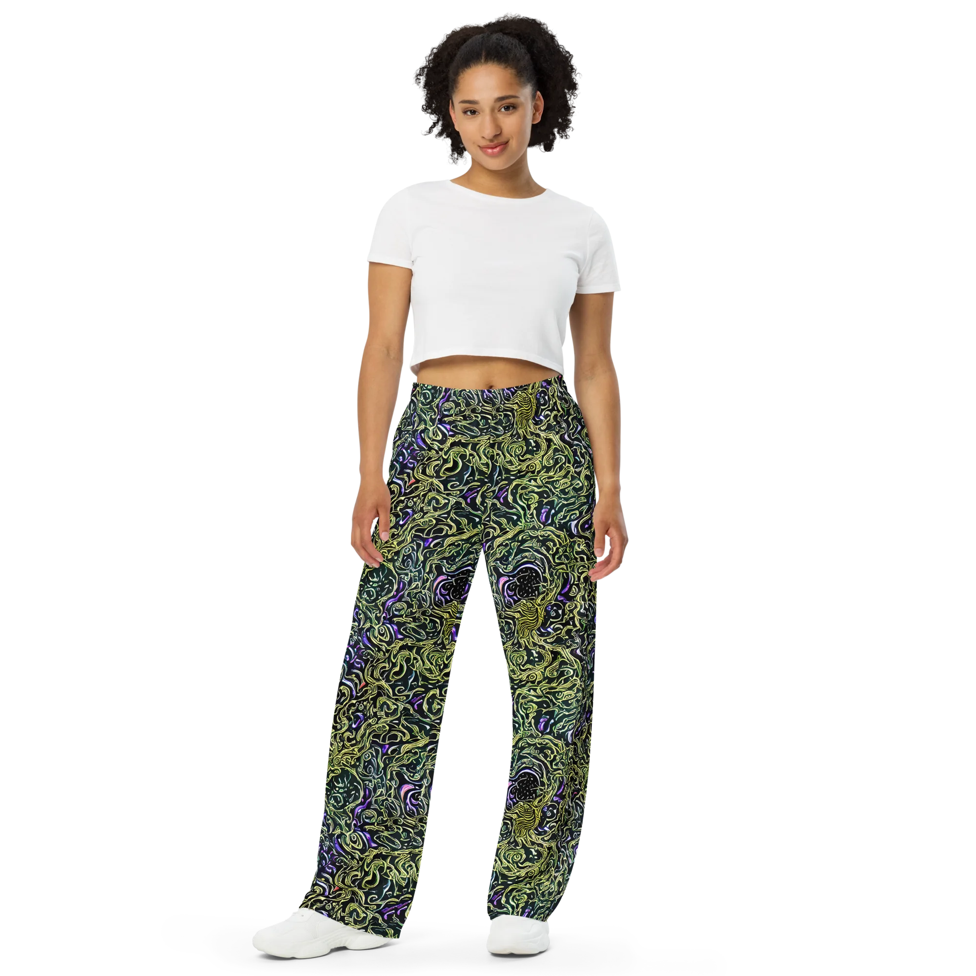 Lunar Labyrinth on Wide-Leg Pants — Front