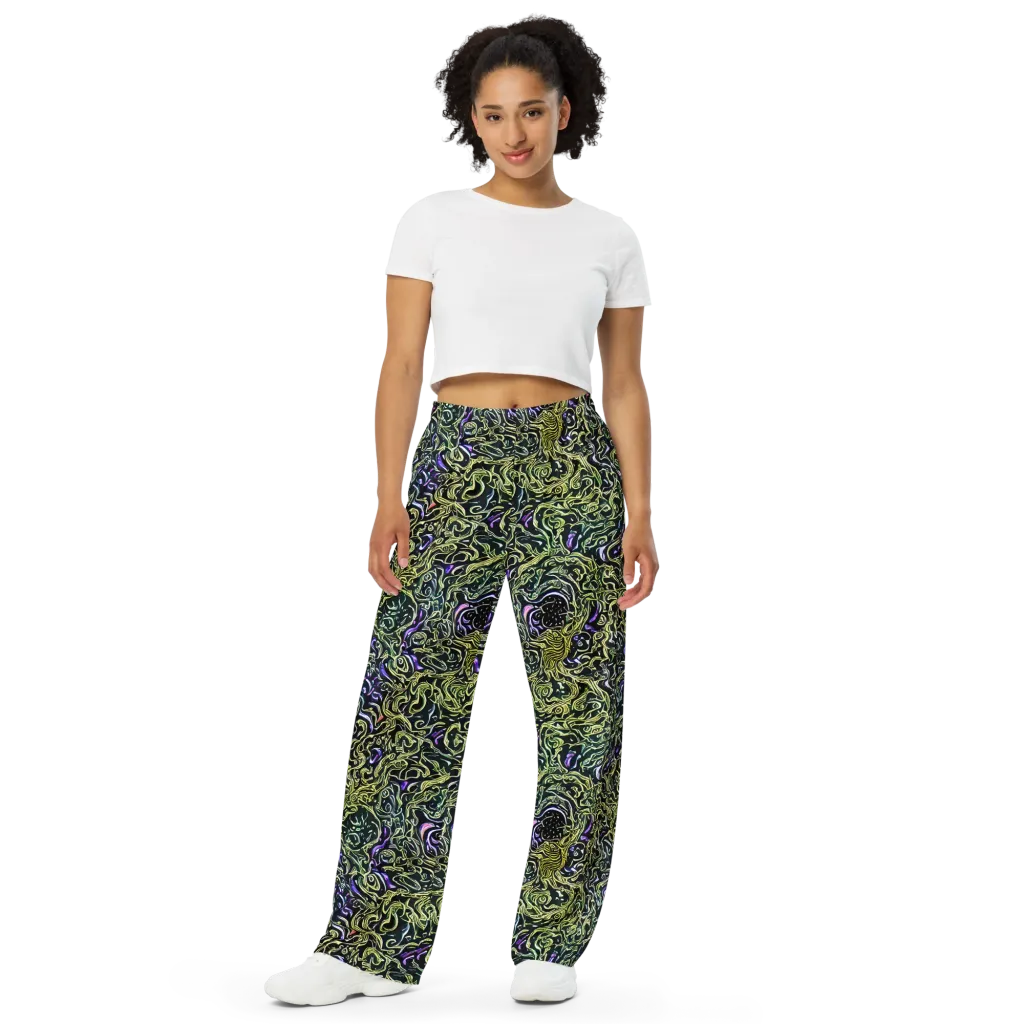 Lunar Labyrinth on Wide-Leg Pants — Front