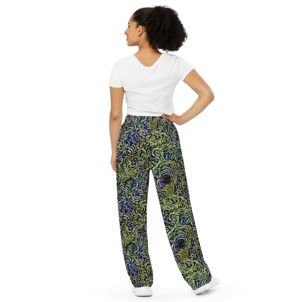 Lunar Labyrinth on Wide-Leg Pants — Back