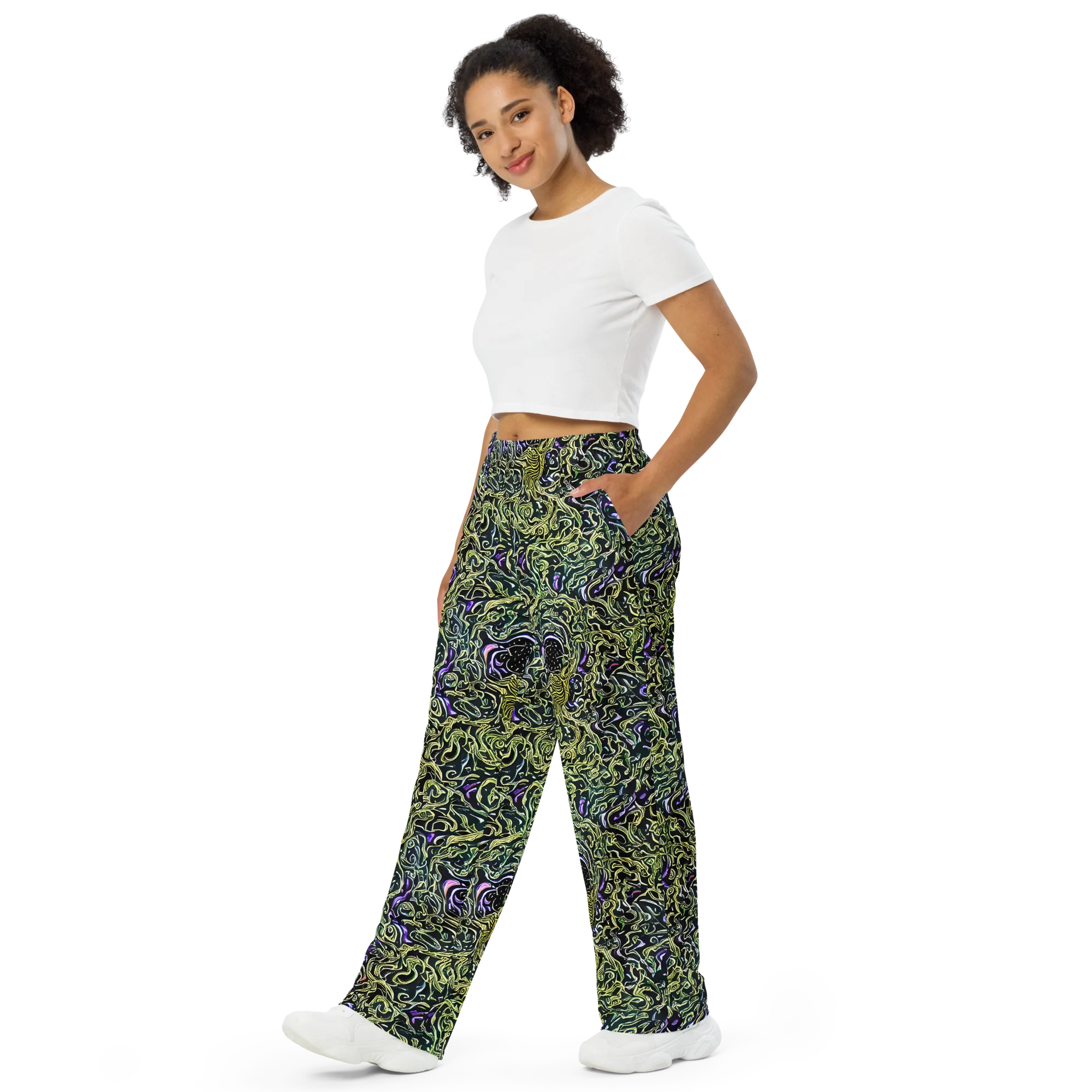 Lunar Labyrinth on Wide-Leg Pants — Left Front