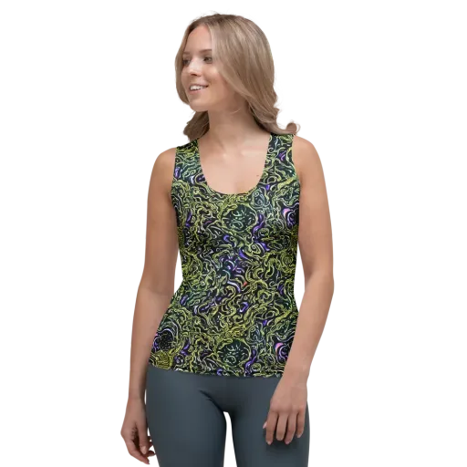 Lunar Labyrinth on a Women's Tank Top