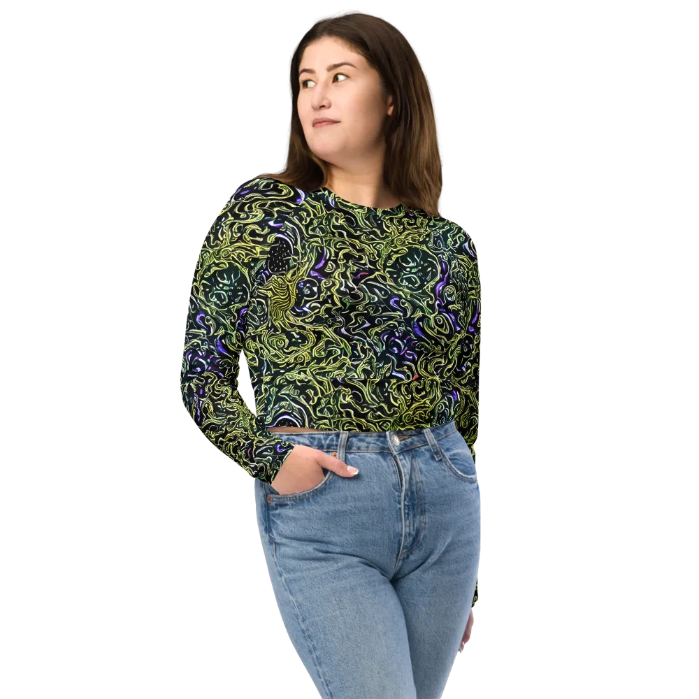 Lunar Labyrinth on Long Sleeve Crop Top — Front