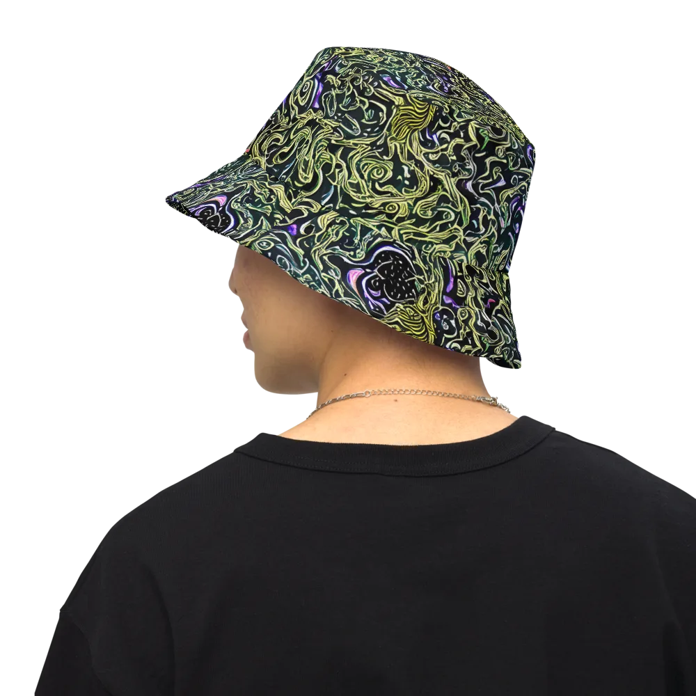 Lunar Labyrinth on Reversible Bucket Hat — Back Inside