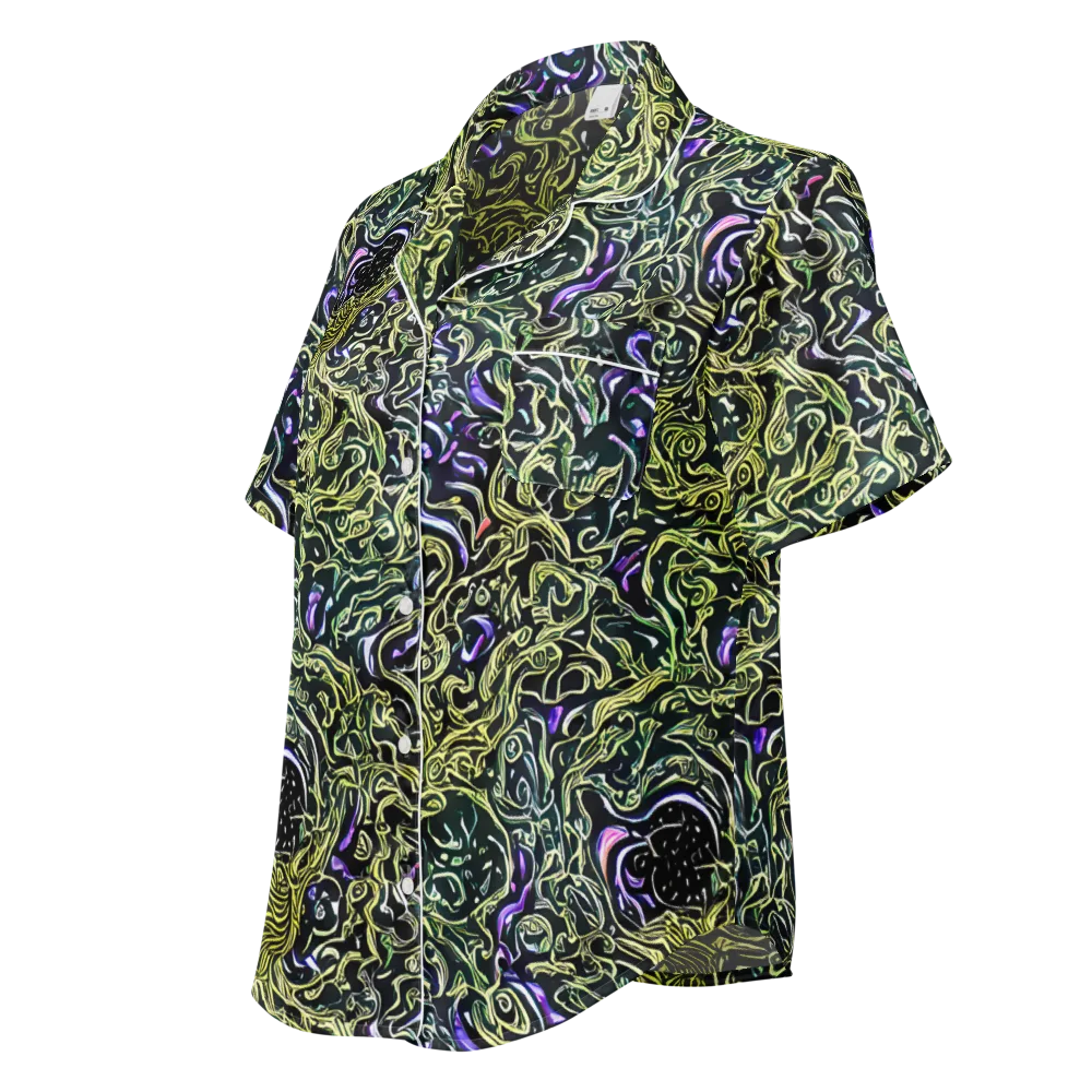 Lunar Labyrinth on Women's Short Sleeve Pajama Top — Left Front