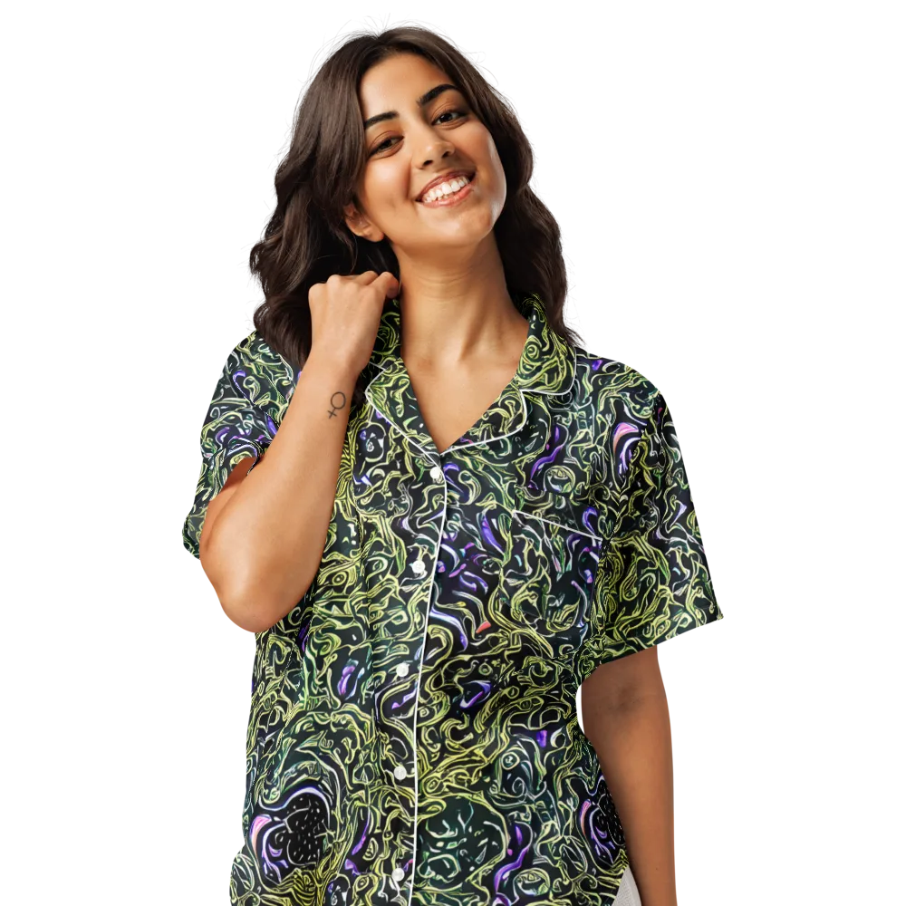 Lunar Labyrinth on Women's Short Sleeve Pajama Top — Front