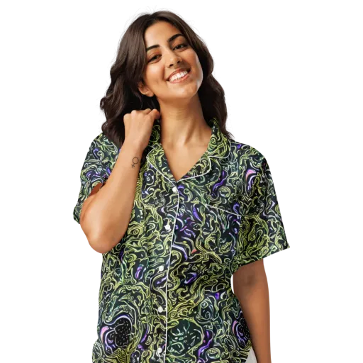 Lunar Labyrinth on a Women's Short Sleeve Pajama Top