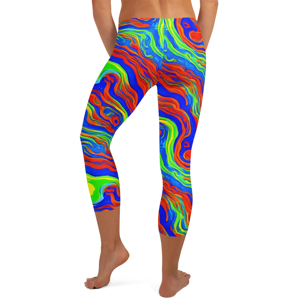 Citrus Maelstrom on Capri Leggings — Back