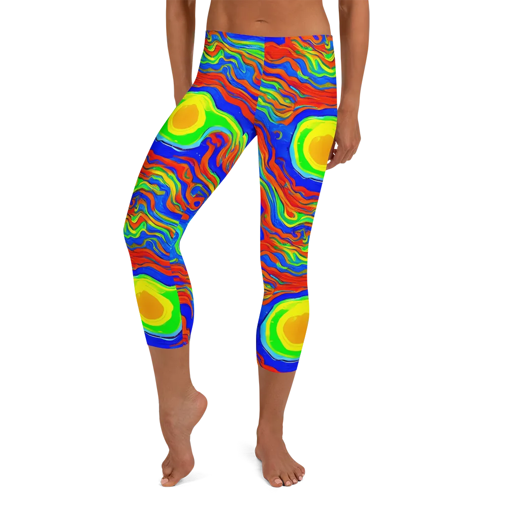 Citrus Maelstrom on Capri Leggings — Front