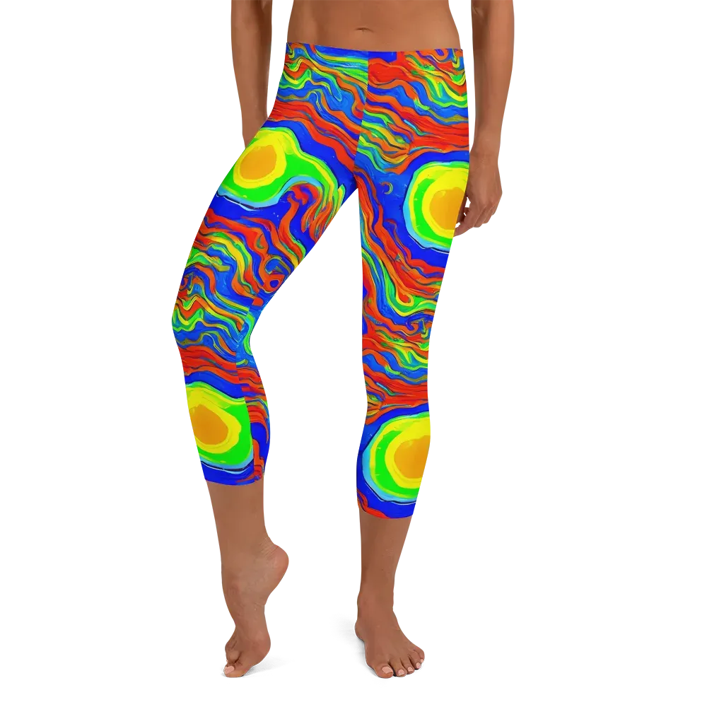 Citrus Maelstrom on Capri Leggings — Front