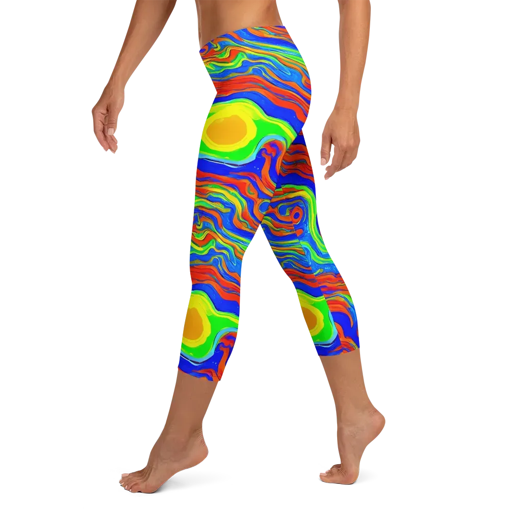 Citrus Maelstrom on Capri Leggings — Left