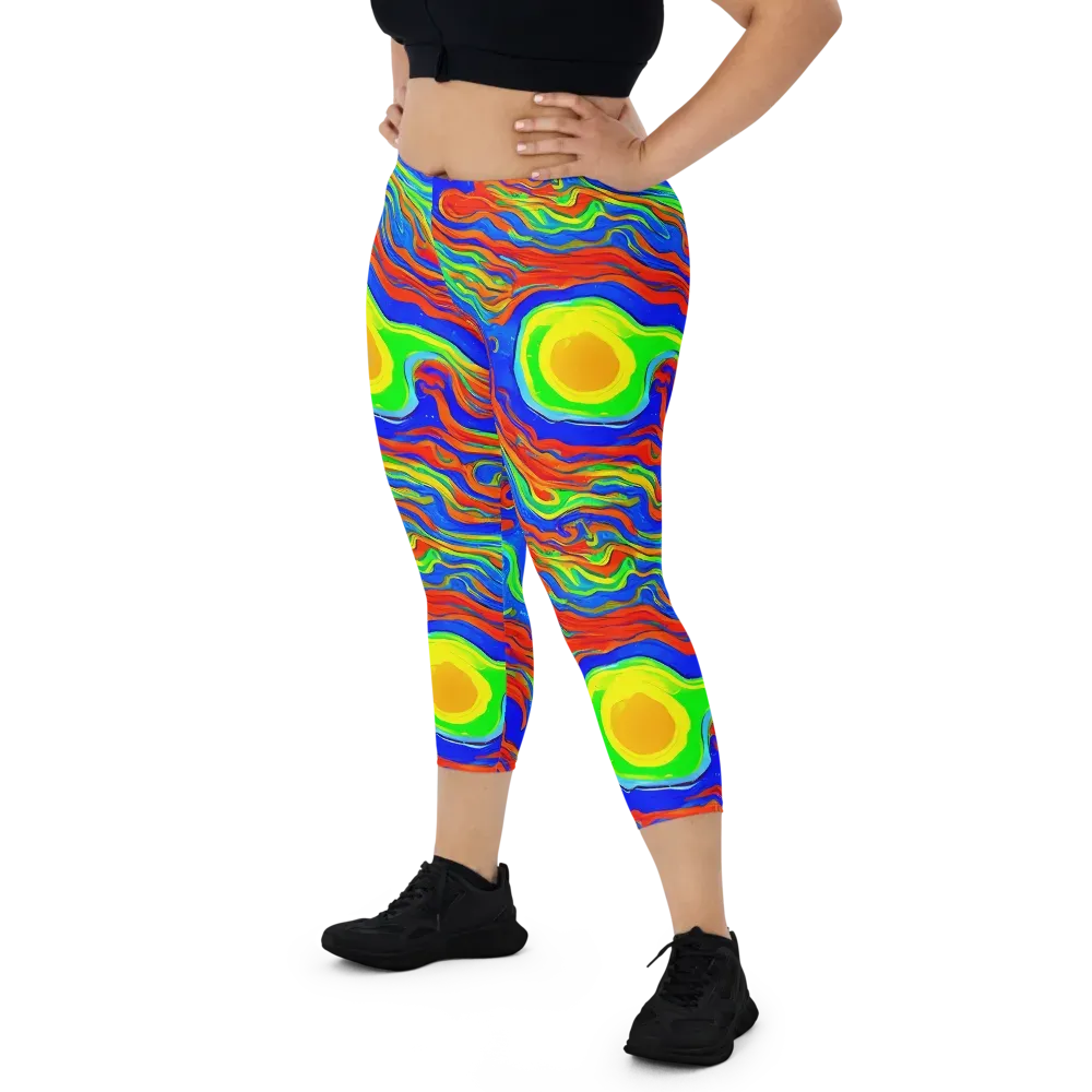 Citrus Maelstrom on Capri Leggings — Front