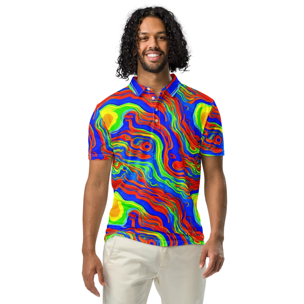 Citrus Maelstrom on Men's Slim Fit Polo Shirt — Front