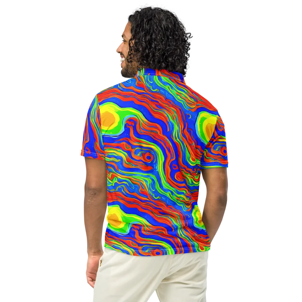 Citrus Maelstrom on Men's Slim Fit Polo Shirt — Back